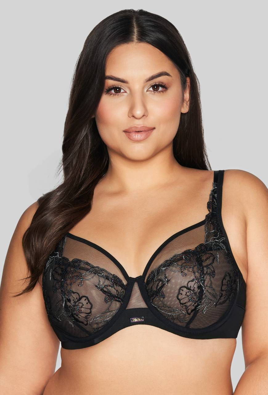 Biustonosz AVA czarny, miękkie miseczki - AV 2072 SOFT BLACK