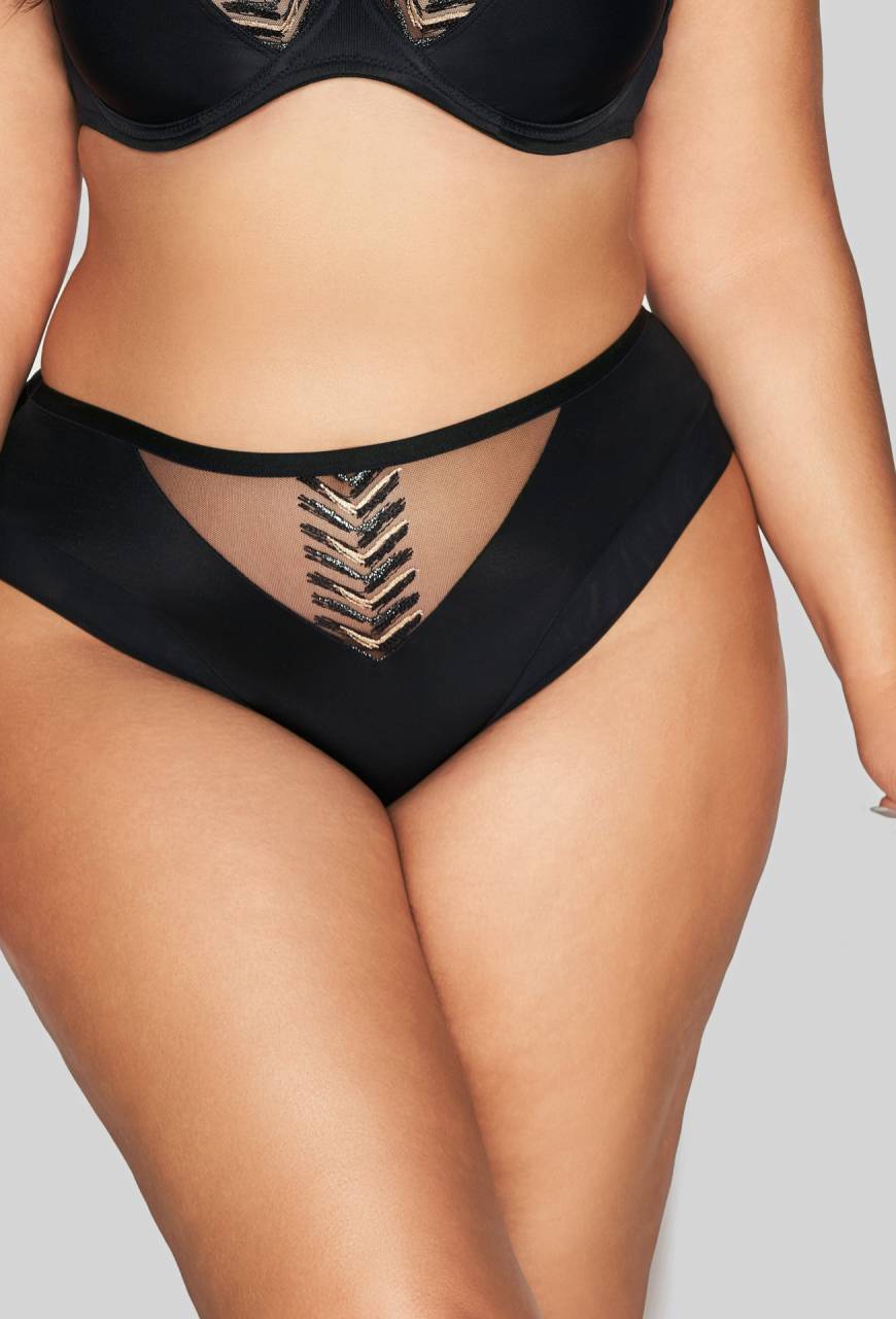 Brazyliany AVA czarne, eleganckie, haftowane – AV 2118/B Black
