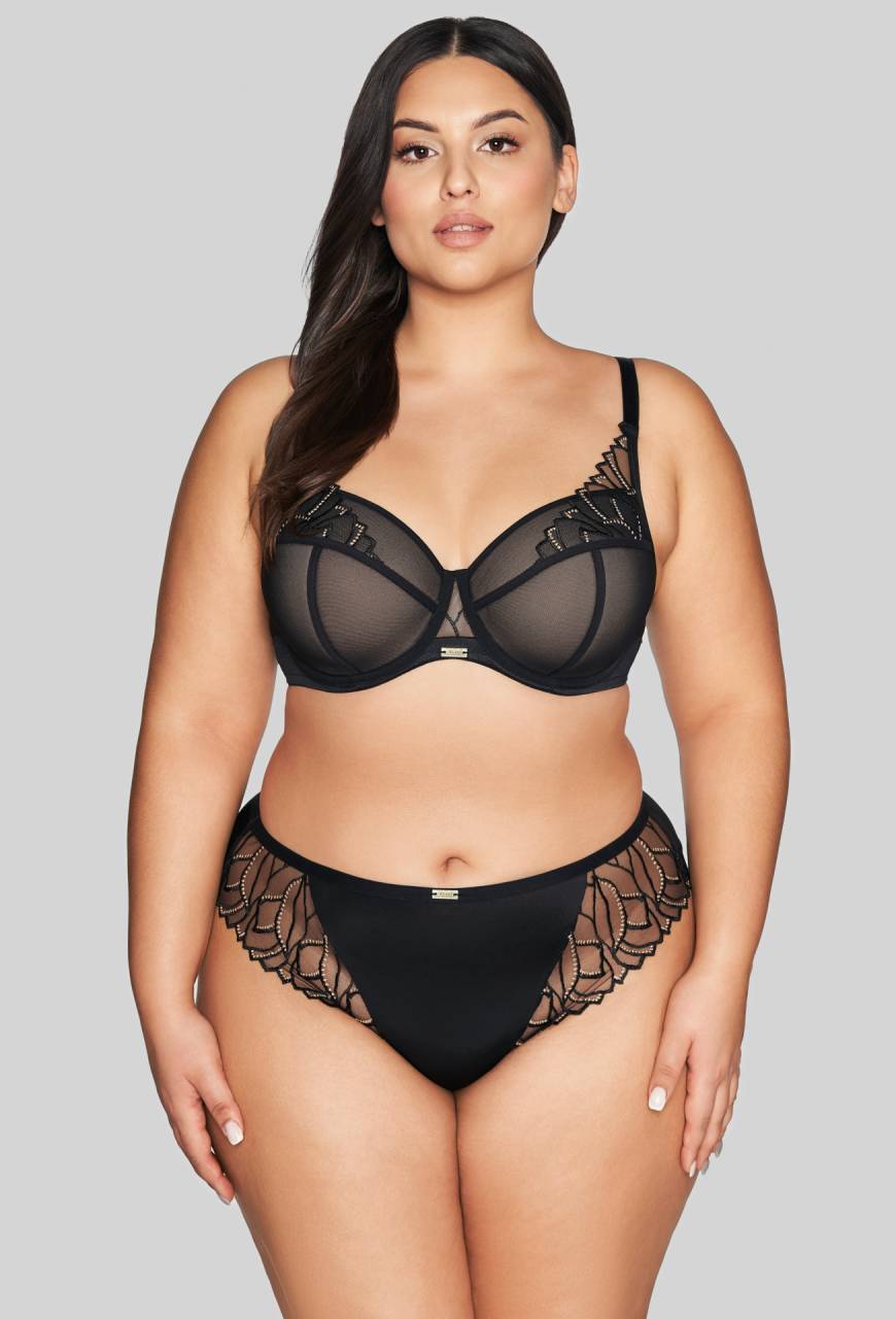 Biustonosz AVA czarny, pełny, haftowany tiul – AV 2116 Full Cup Black
