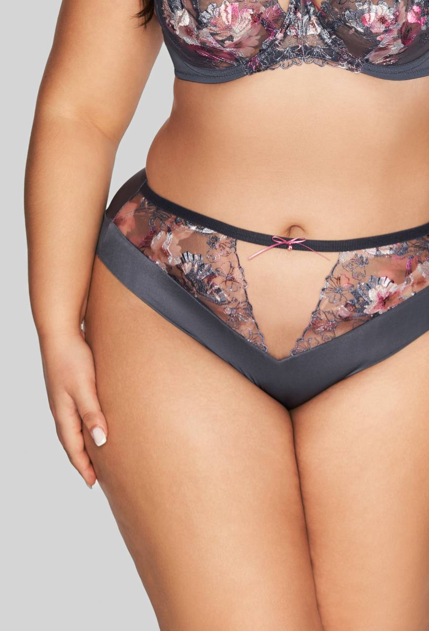 Figi AVA szare, haftowany tiul – AV 2123 Gray