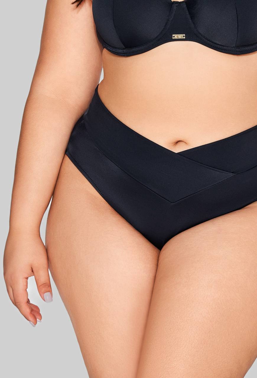 Brazyliany, majtki kąpielowe AVA czarne, eleganckie – SF 13/15/B Black
