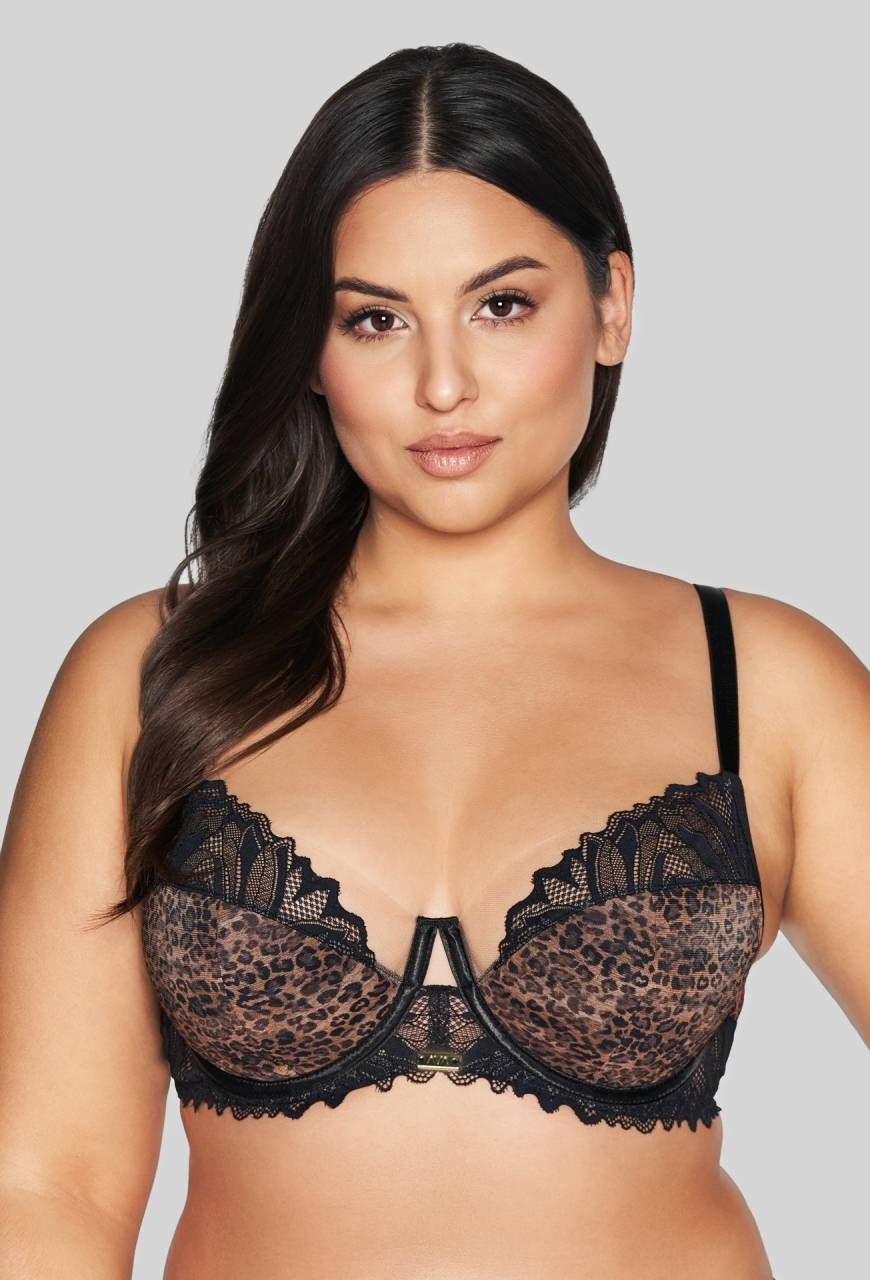 Biustonosz AVA czarny, półusztywniany - AV 2132 SEMI SOFT BLACK PANTHER