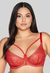 Biustonosz AVA czerwona zmysłowa, miękkie miseczki - AV 2128 Soft Red