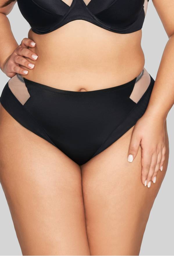 Brazyliany AVA czarne, z cielistym tiulem – AV 2136/B Black