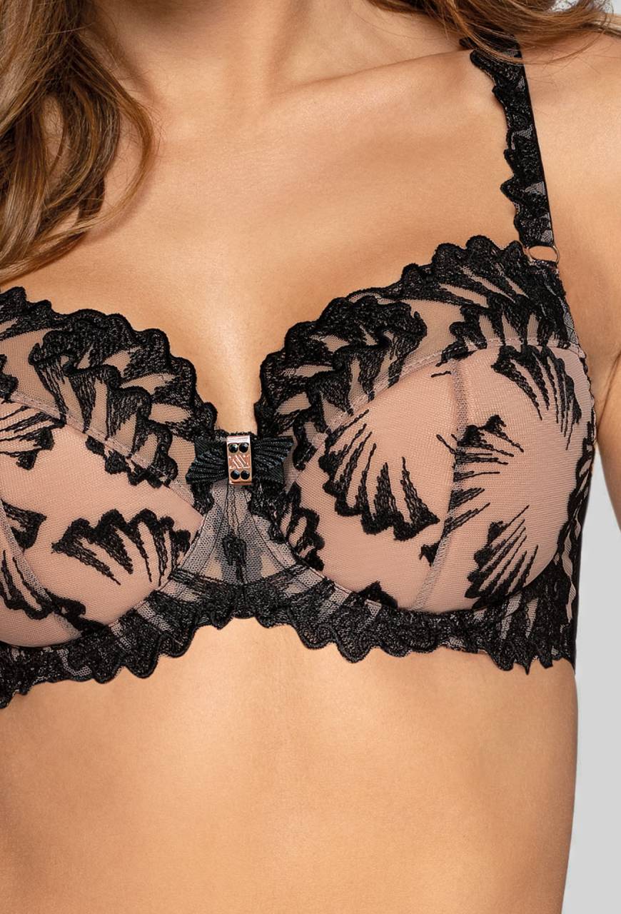 Czarny biustonosz półusztywniany NOVIKA  – SOPHIE N° 02 SEMI SOFT NOIR