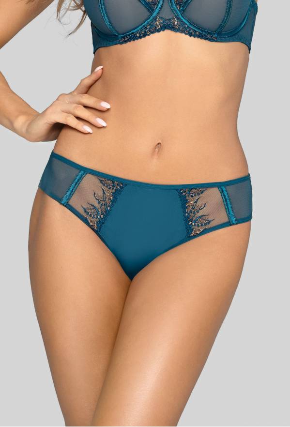 Demi N Brazilian panty, blue topaz