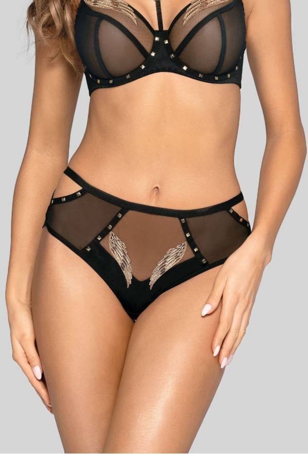 Figi czarne z wcięciami – STARLING N BRIEFS BLACK