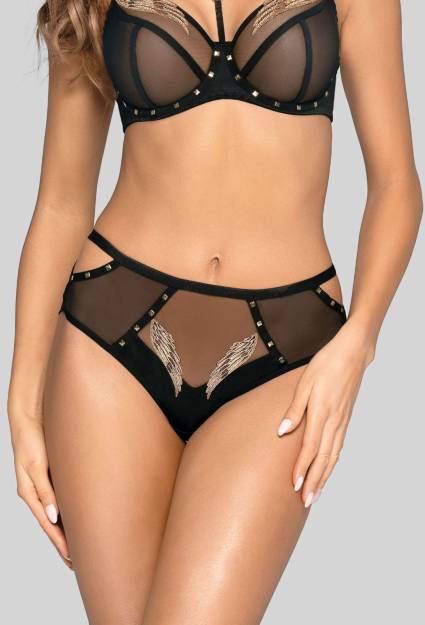 Figi czarne z wcięciami – STARLING N BRIEFS BLACK