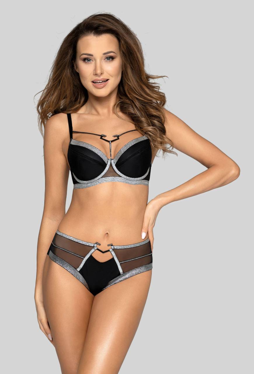 Czarny biustonosz NOVIKA  – HALLEY N° 01 PUSH UP BLACK