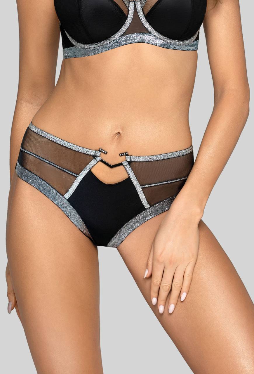 Figi czarne NOVIKA eleganckie - HALLEY N BRIEFS BLACK