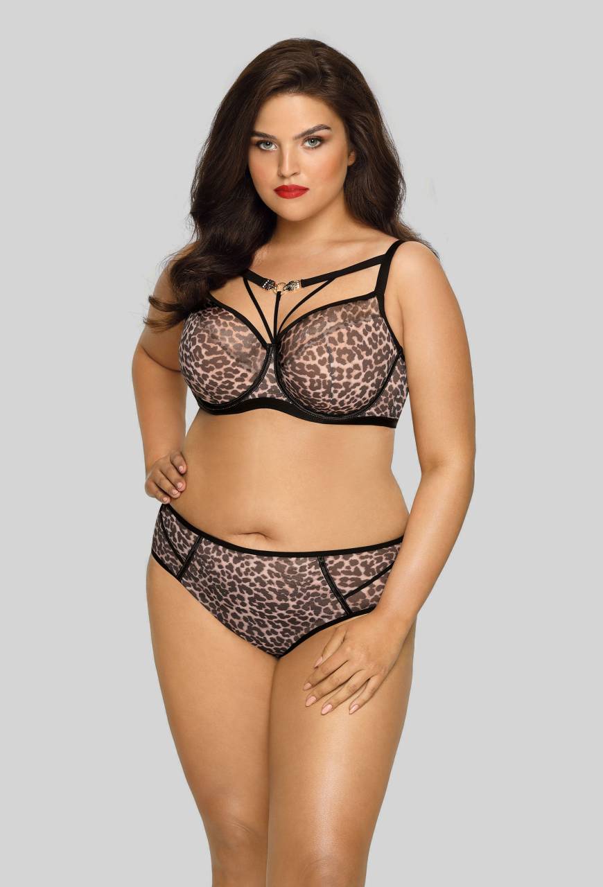 Figi NOVIKA czarne  –  z lamparcim wzorem STELLA N BRIEFS BLACK