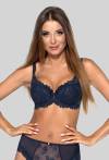 Biustonosz granatowy NOVIKA z haftem –SOPHIE N° 01 PUSH UP MARINE