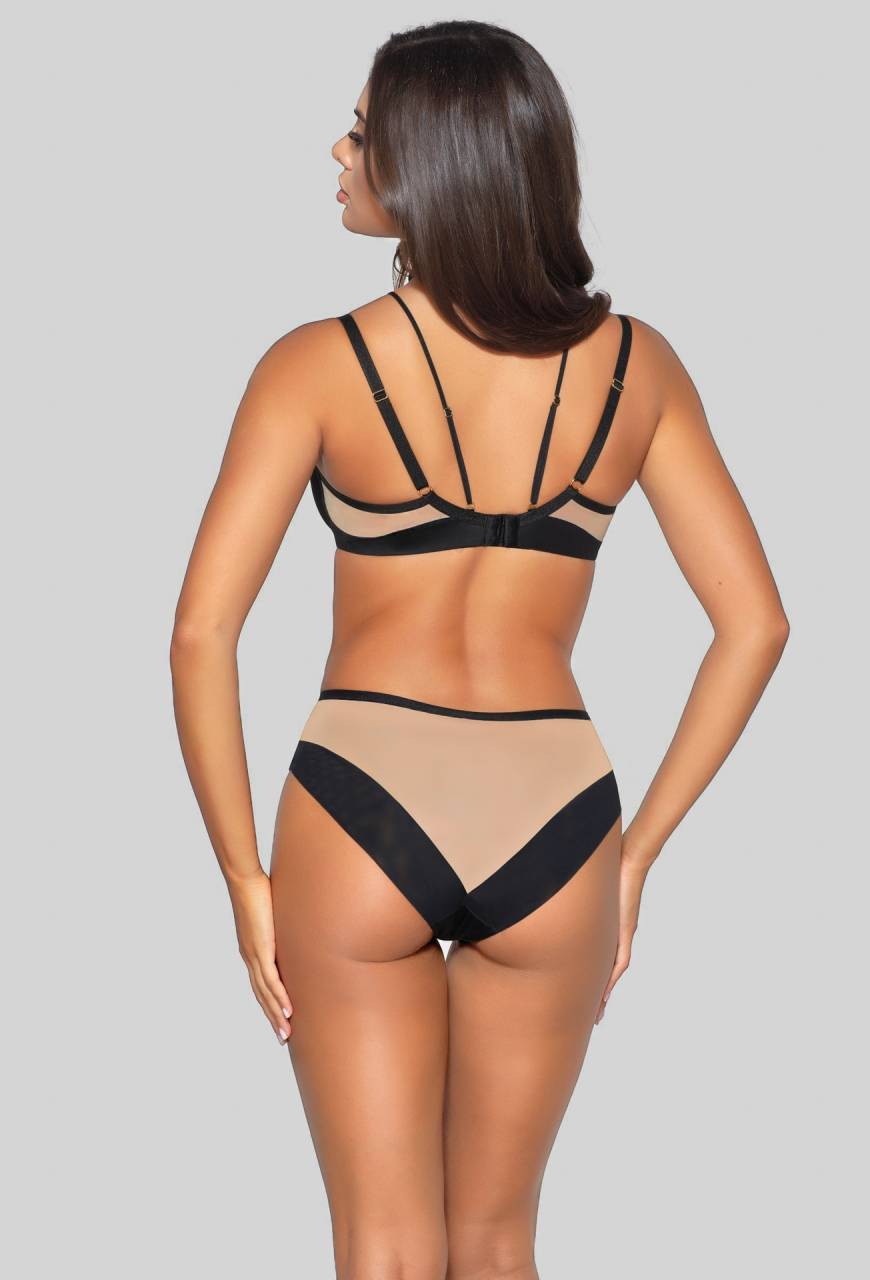 Biustonosz AVA zmysłowy, czarny - LEAH N° 01 PUSH UP BLACK