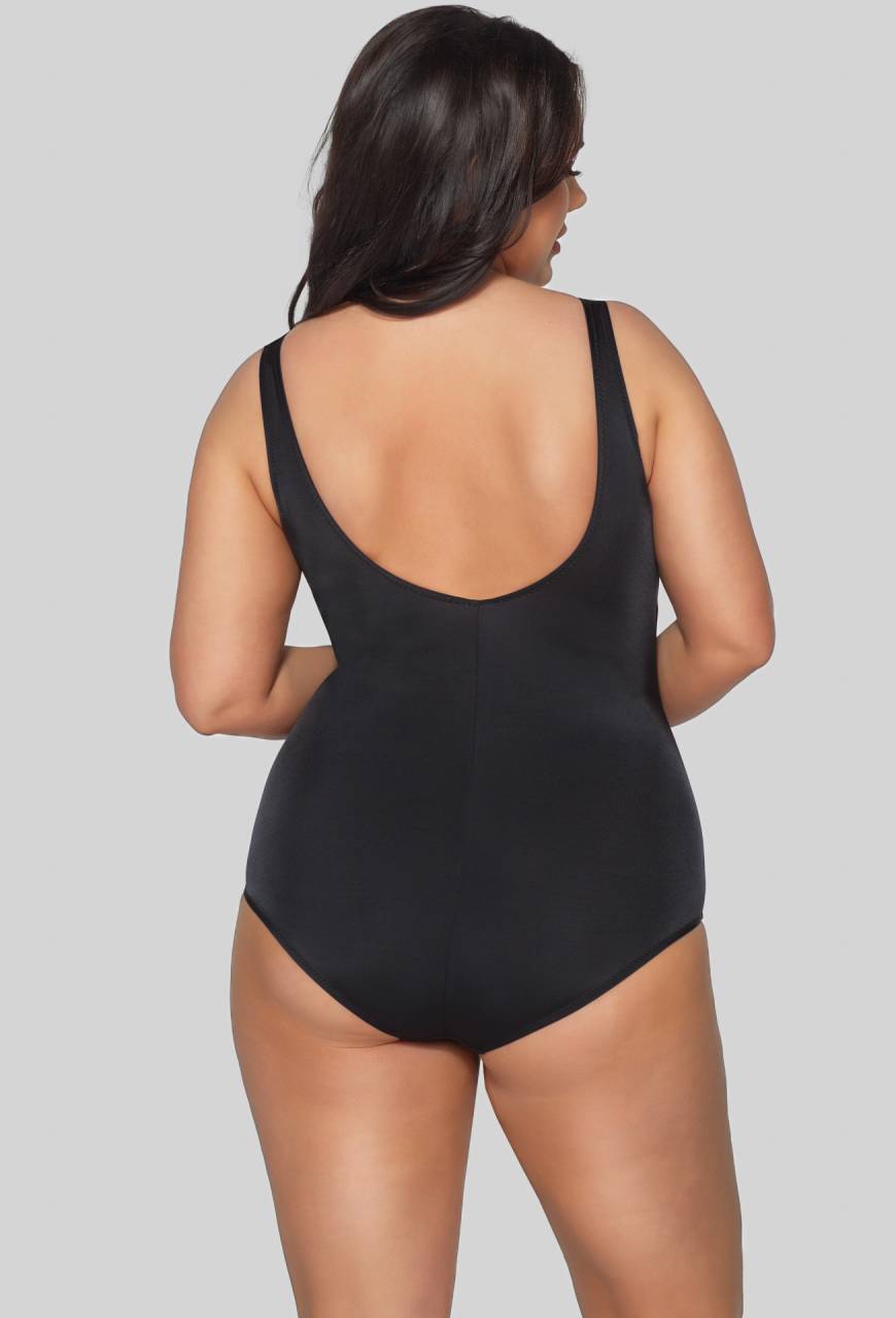 Stój Kąpielowy Jednoczęściowy - czarny, elegancki - SKJ 48 BLACK