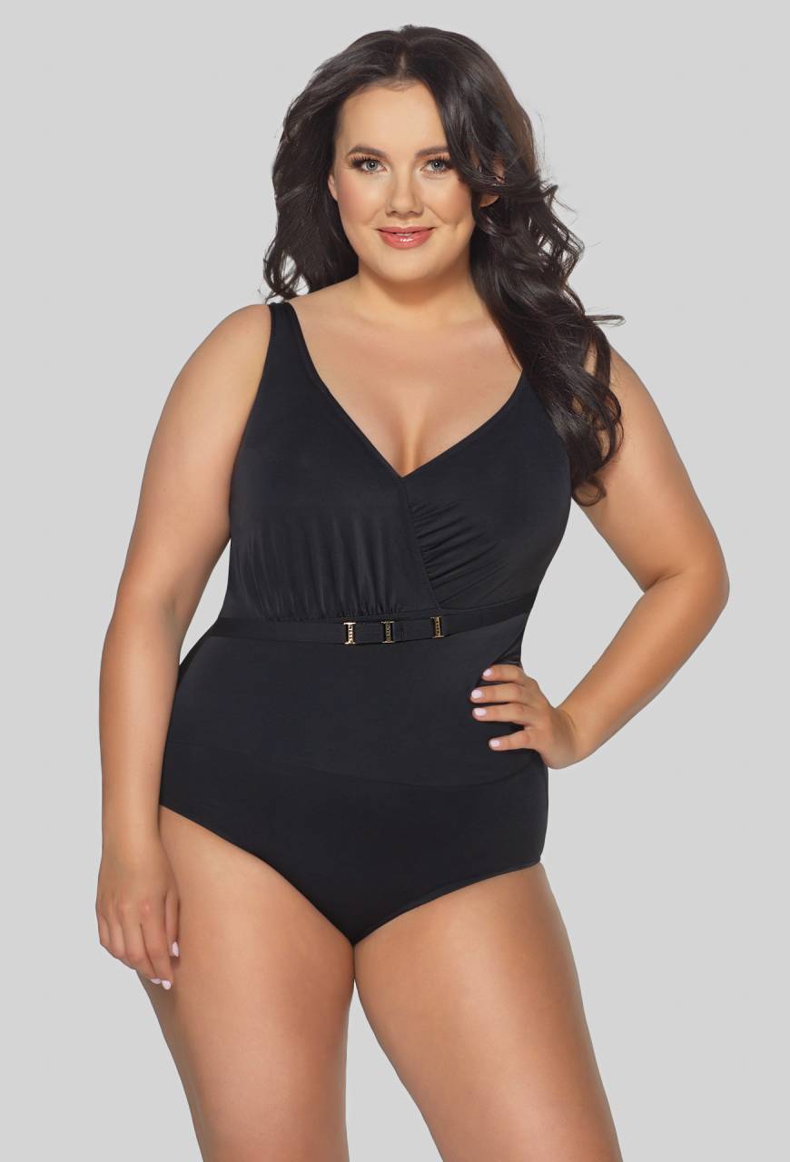 Stój Kąpielowy Jednoczęściowy - czarny, elegancki - SKJ 48 BLACK