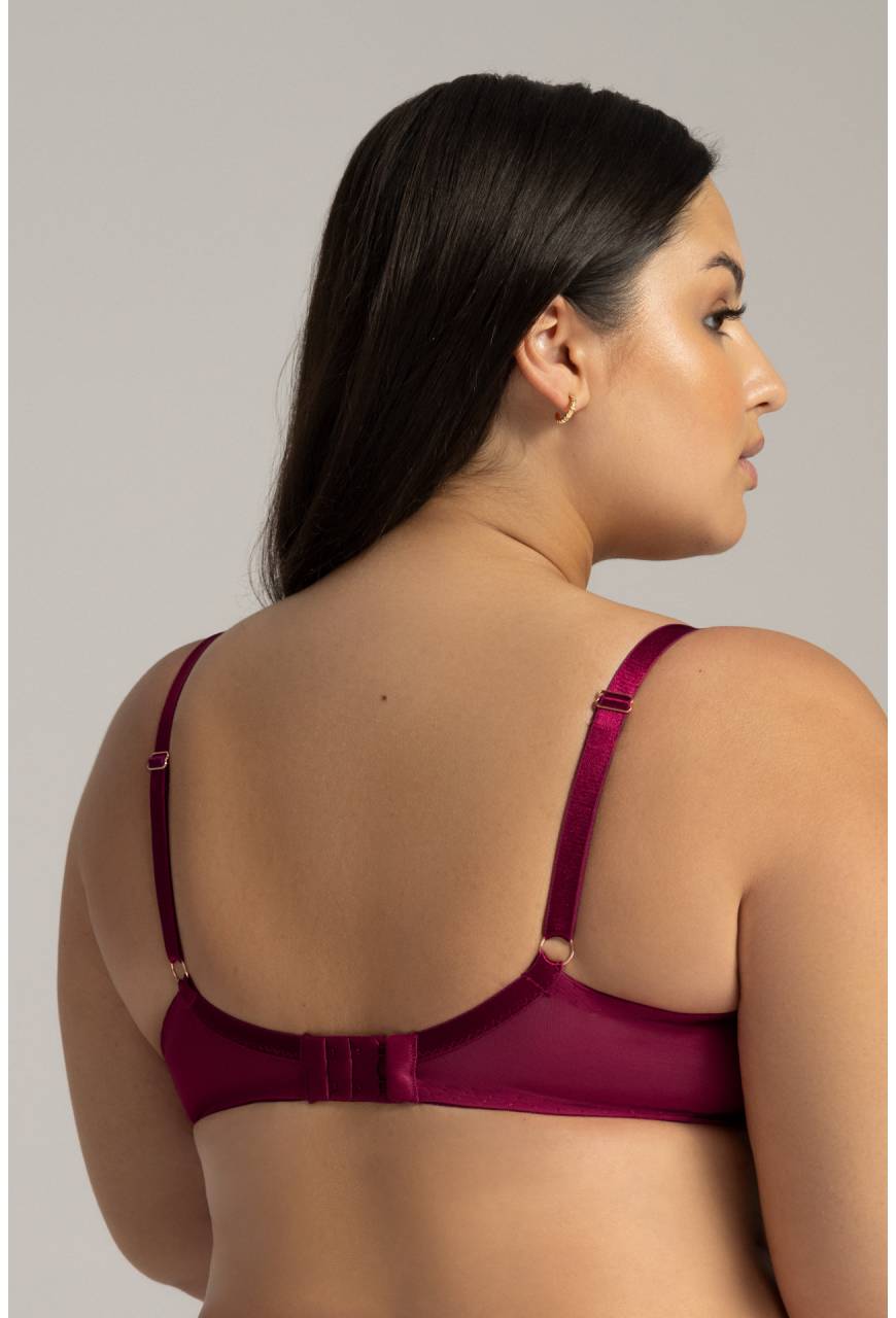 Zmysłowy Biustonosz AVA Semi Soft w Kolorze Czerwonego Wina - AV 2149