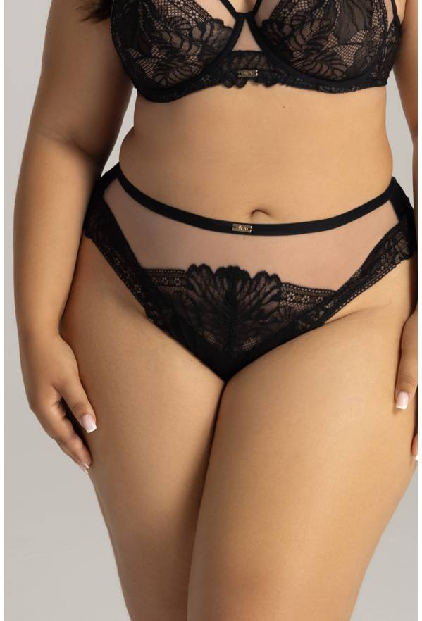 Brazyliany AVA majtki koronkowe, czarne – AV 2146/B Black