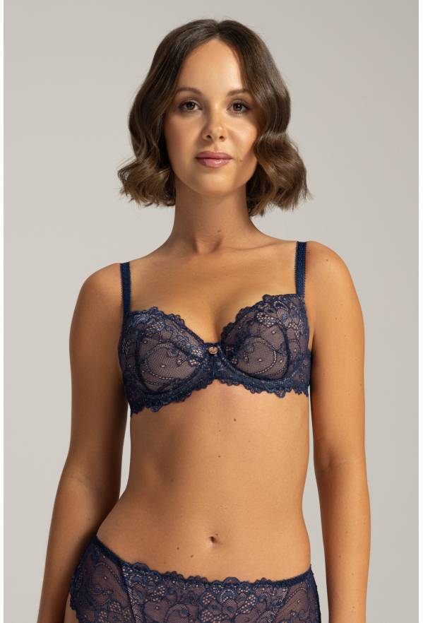 Biustonosz AVA granatowy, unoszący biust - AV 2137 Push Up Navy Blue