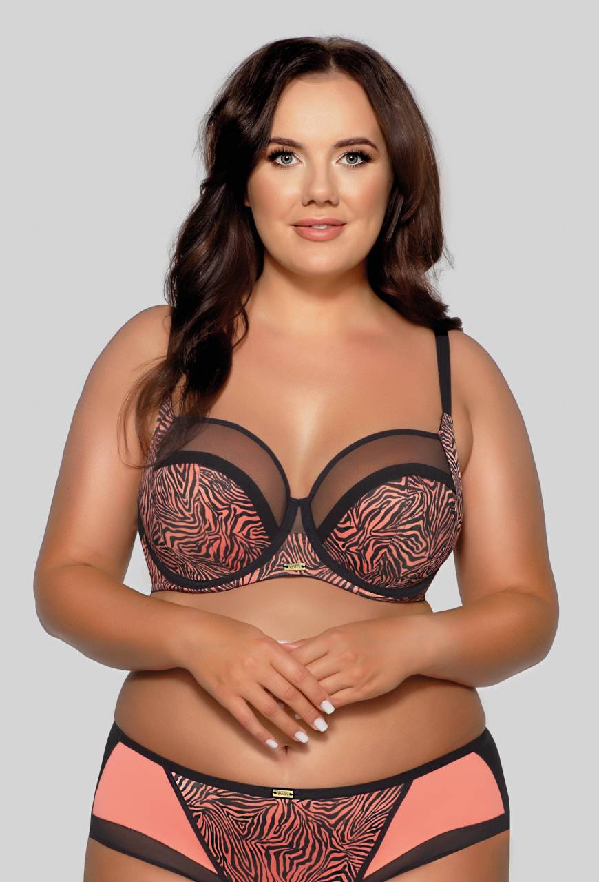 Biustonosz AVA tygrysie paski, miękki, tiul – AV 1130/3 Tiger Soft