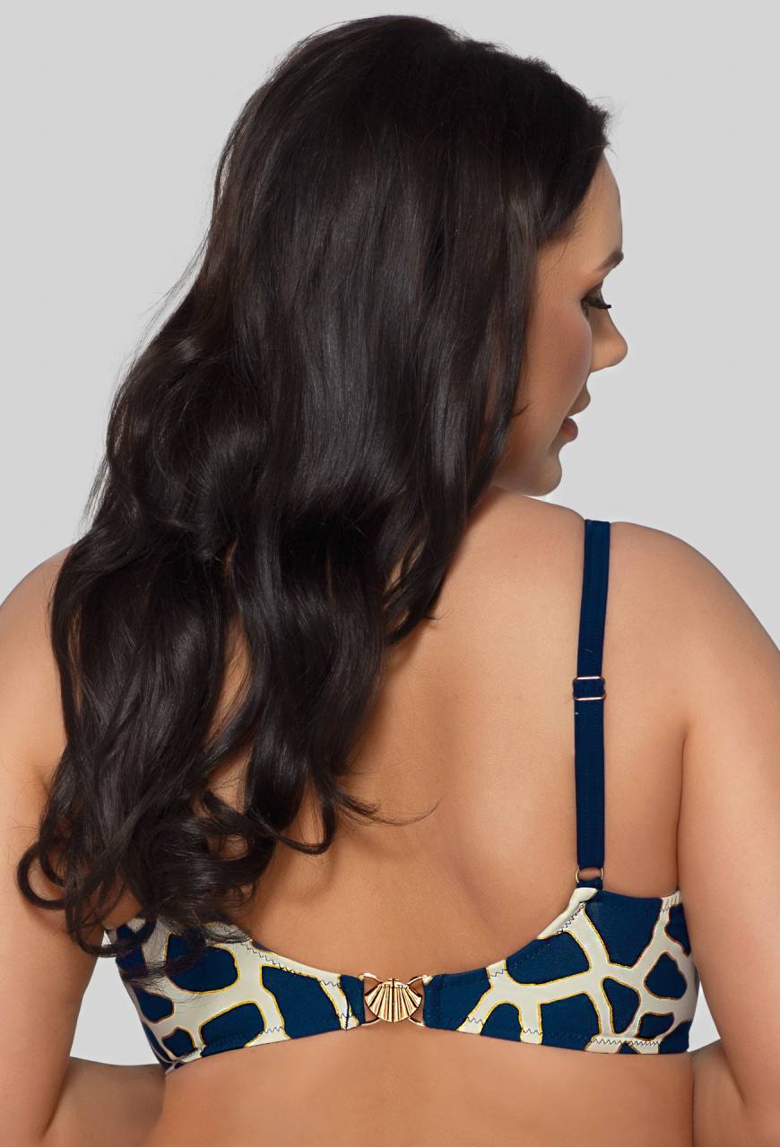 Biustonosz kąpielowy AVA granatowy, z printem – SK 196 Soft Navy Blue