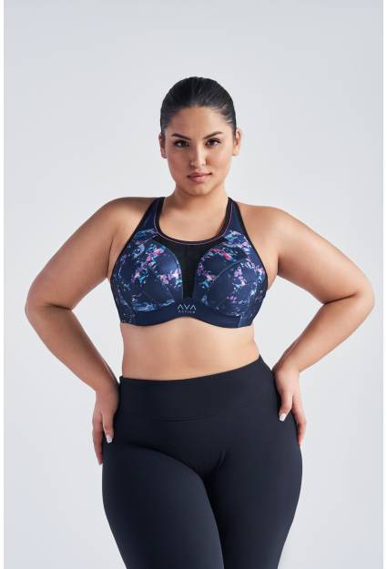 Dina full cup sports bra, navy blue