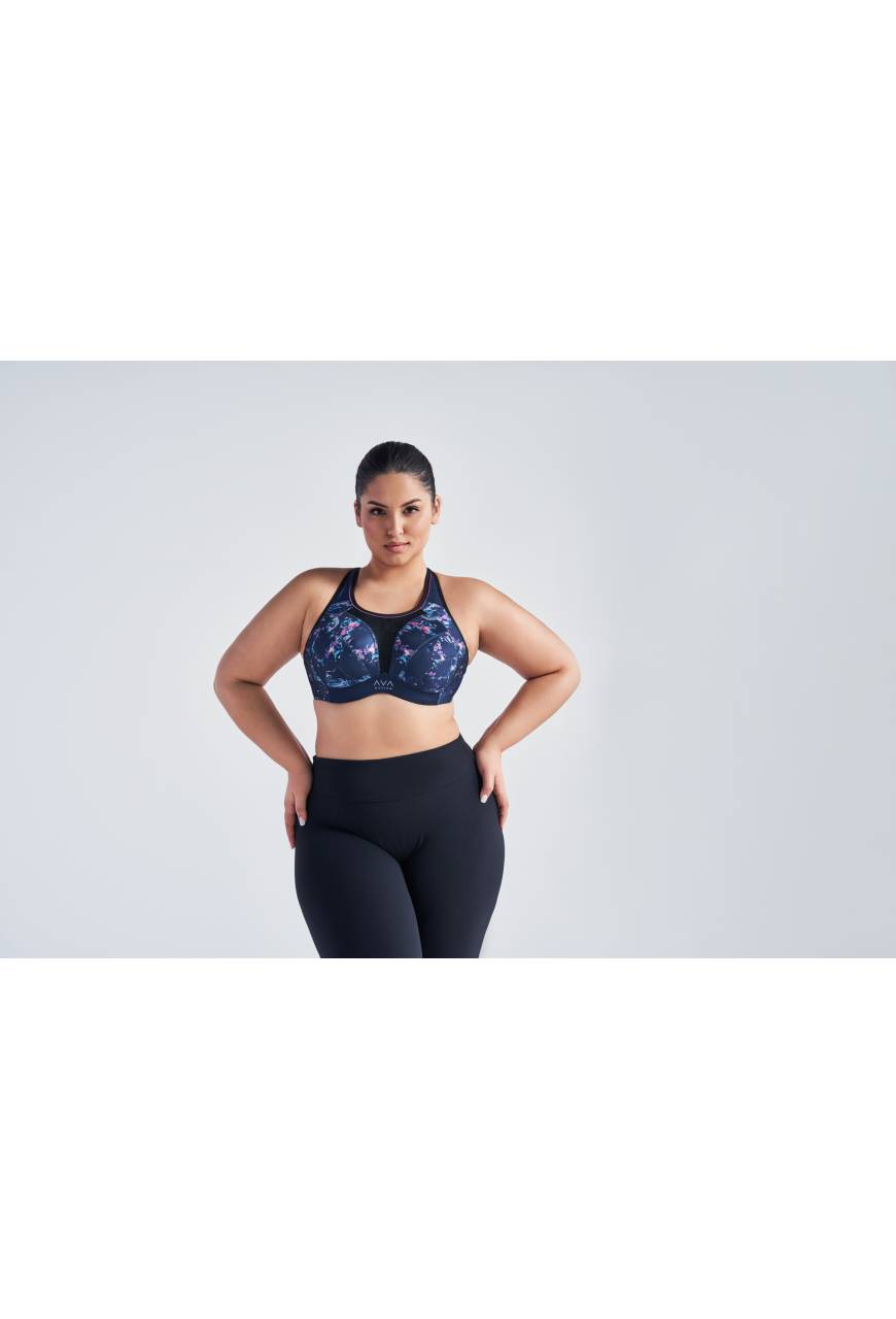 Biustonosz niebieski sportowy AVA - DINA Full Cup Navy Blue