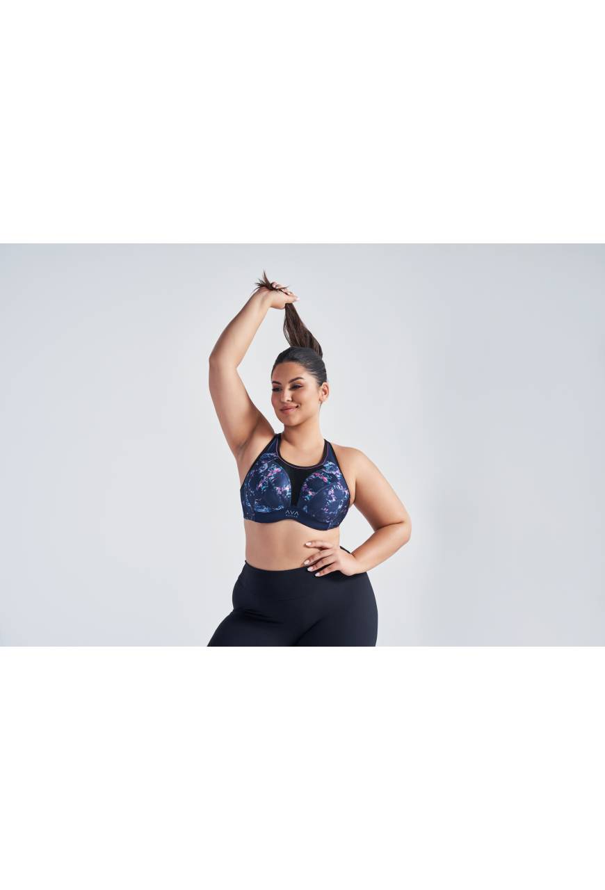 Biustonosz niebieski sportowy AVA - DINA Full Cup Navy Blue