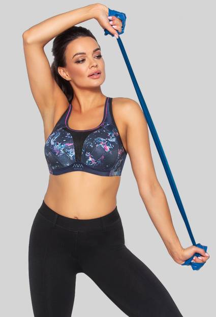 Dina full cup sports bra, navy blue