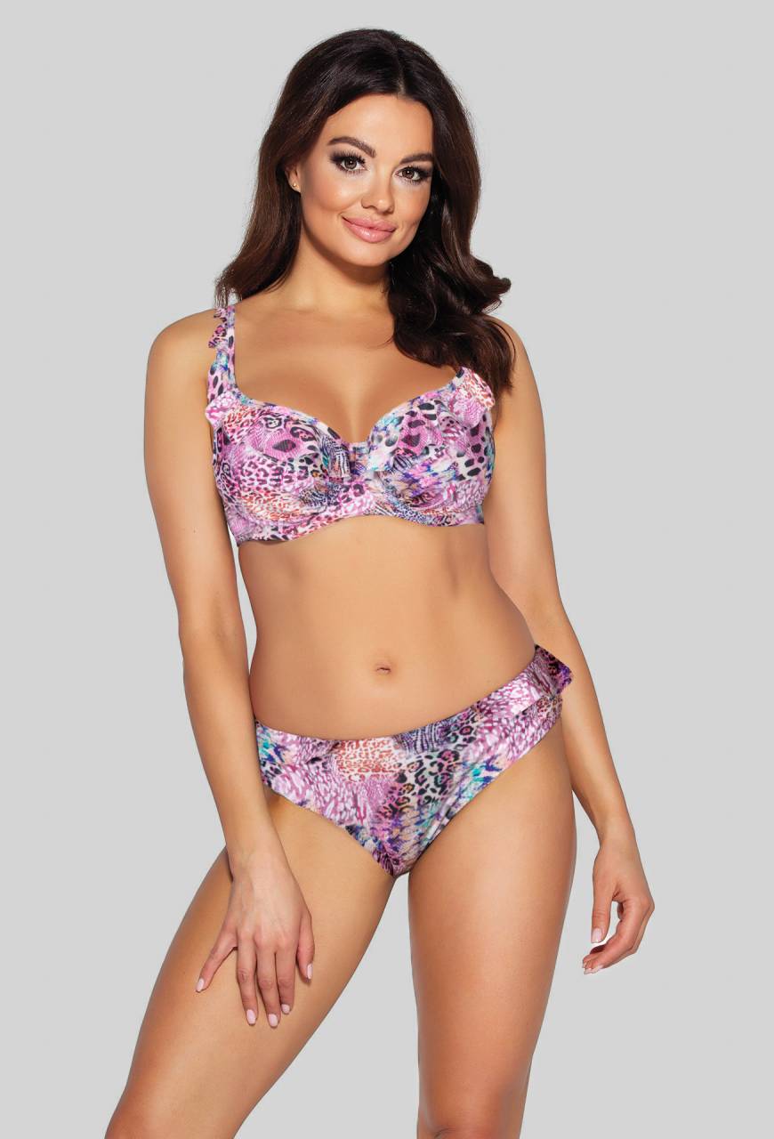 Biustonosz kąpielowy, miękki z falbanką - SK 177 Pink Soft