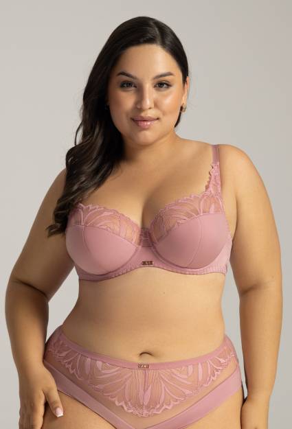 Różowy Biustonosz Semi Soft z Koronką - AV 2105 PINK PEONY