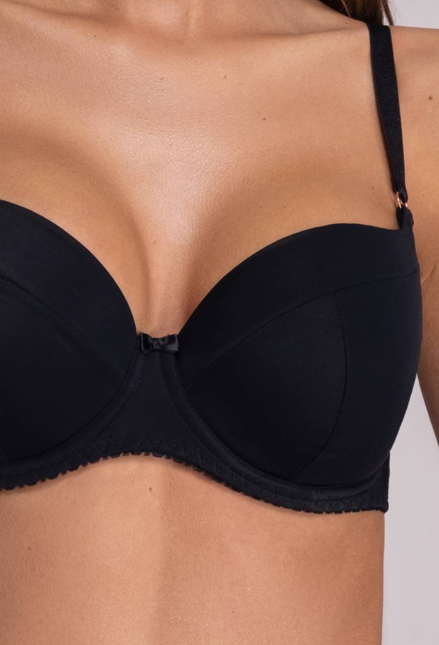 Biustonosz AVA Full Cup Czarny – gładki, wysoki mostek AV 1263