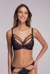 Biustonosz AVA Soft Black – koronkowy, czarny, z paseczkami AV 1824