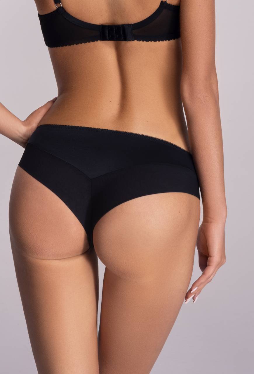 Brazyliany AVA czarne z delikatną koronką - AV 2112/B Black