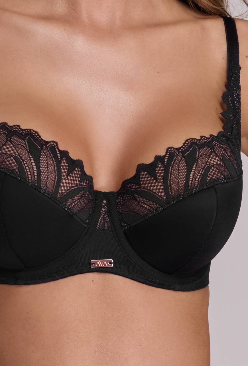 Biustonosz AVA czarny, półusztywniany - AV 2105 Semi Soft Black