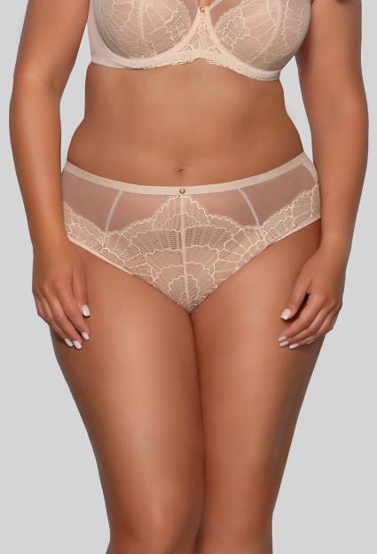 Figi AVA beżowe, koronkowe, komfortowe – AV 2109 Beige