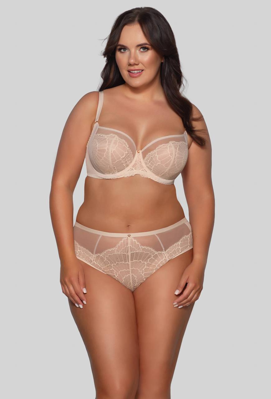 Figi AVA beżowe, koronkowe, komfortowe – AV 2109 Beige