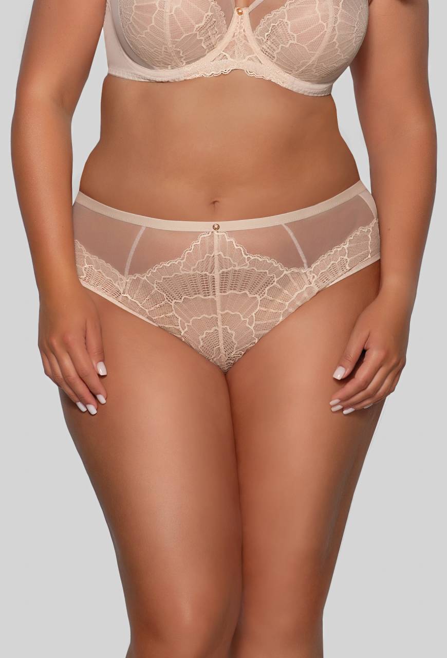 Brazyliany AVA beżowe, koronkowe, komfortowe – AV 2109/B Beige