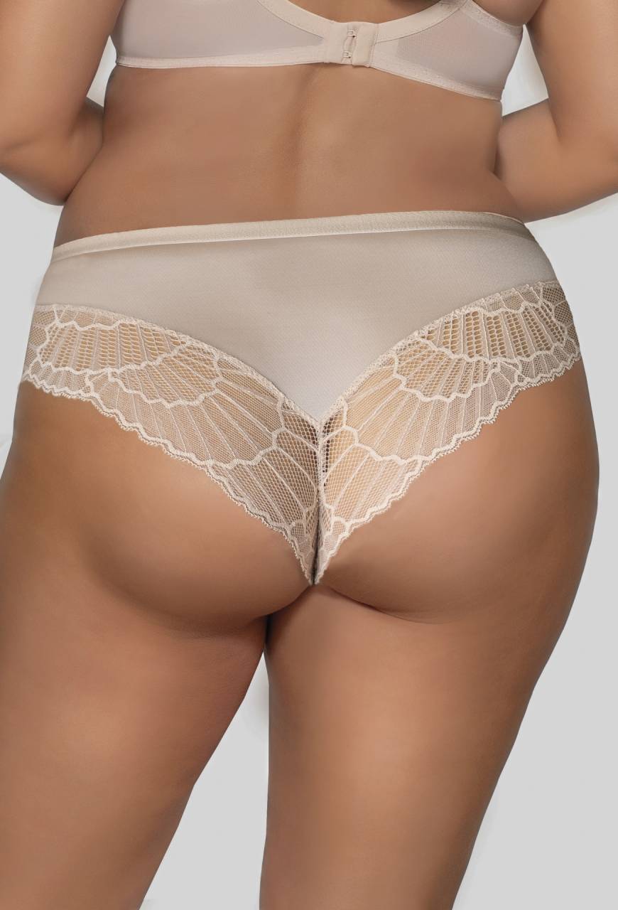 Brazyliany AVA beżowe, koronkowe, komfortowe – AV 2109/B Beige