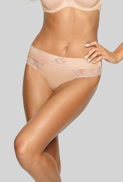 Figi AVA klasyczne beżowe – eleganckie z haftem AV 1922 Beige