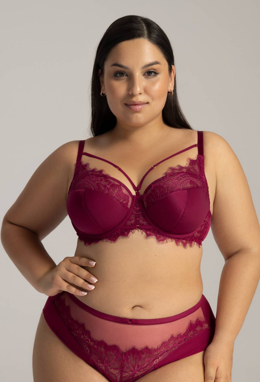 Zmysłowy Biustonosz AVA Semi Soft w Kolorze Czerwonego Wina - AV 2149