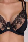 Biustonosz AVA Semi Soft Czarny - półusztywniany, haftowany AV 2198