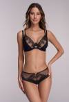 Brazyliany z haftem i tiulem - AV 2198/B BLACK