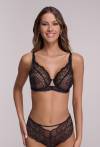 AV 2200 Black soft – koronkowy biustonosz z transparentnymi miseczkami