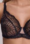 AV 2200 Black soft – koronkowy biustonosz z transparentnymi miseczkami