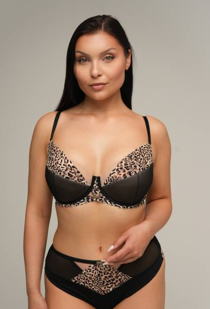 Biustonosz push-up Black Panther | AV 2208 – panterka i czerń