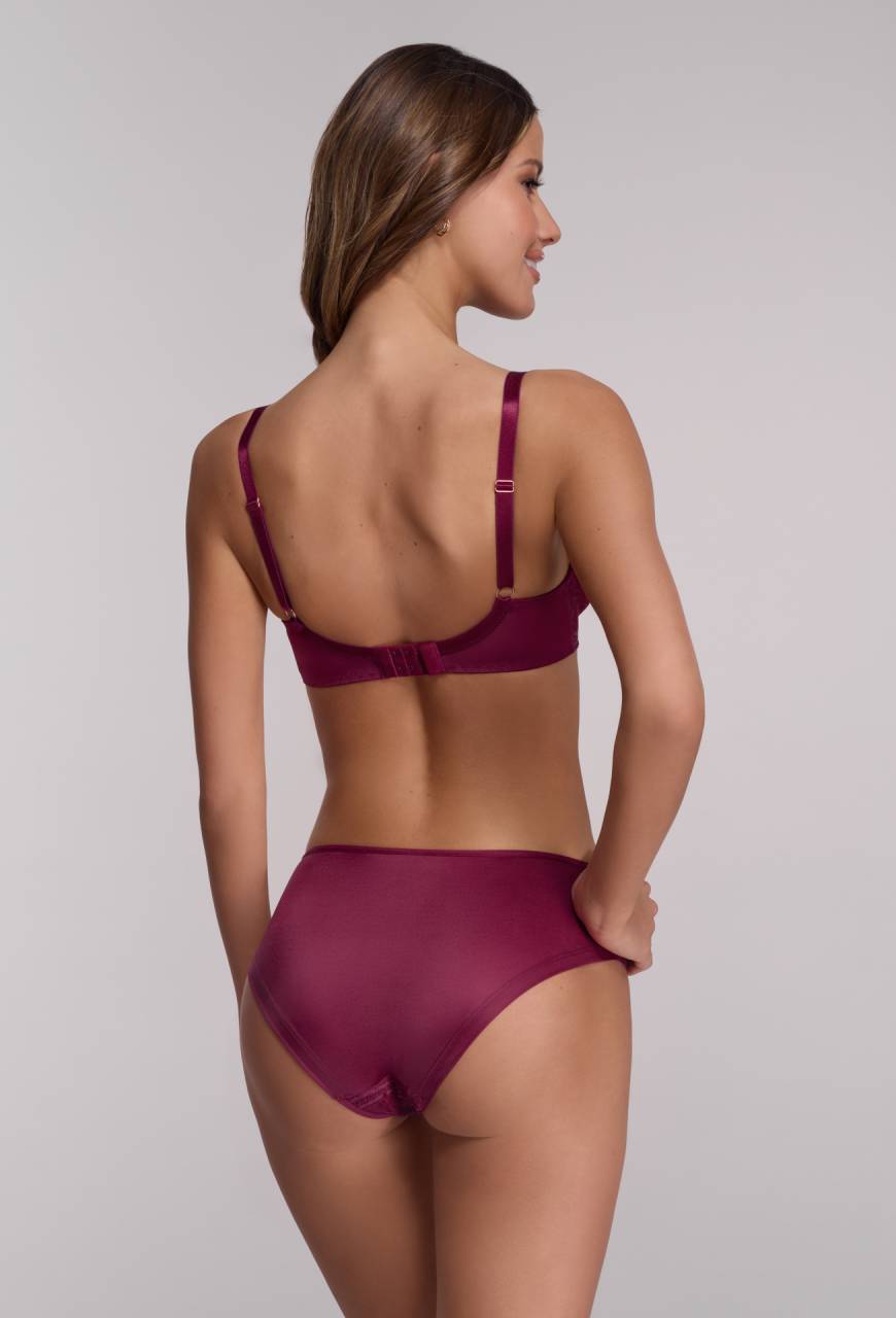 Biustonosz AV 1396 Soft Chianti – koronkowy, bordowy, zmysłowy