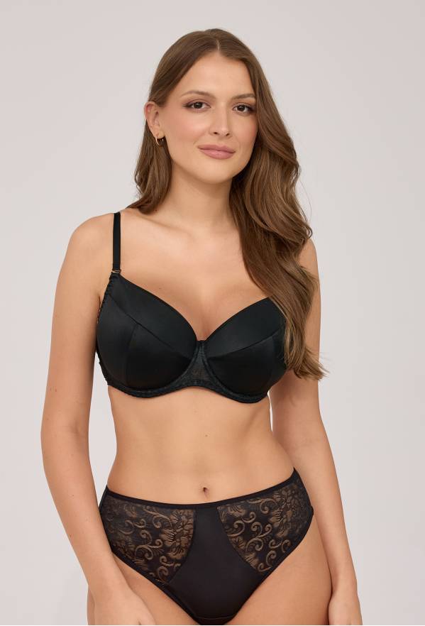 Biustonosz AV 2211 Push-Up Black– odpinane ramiączka, koronka