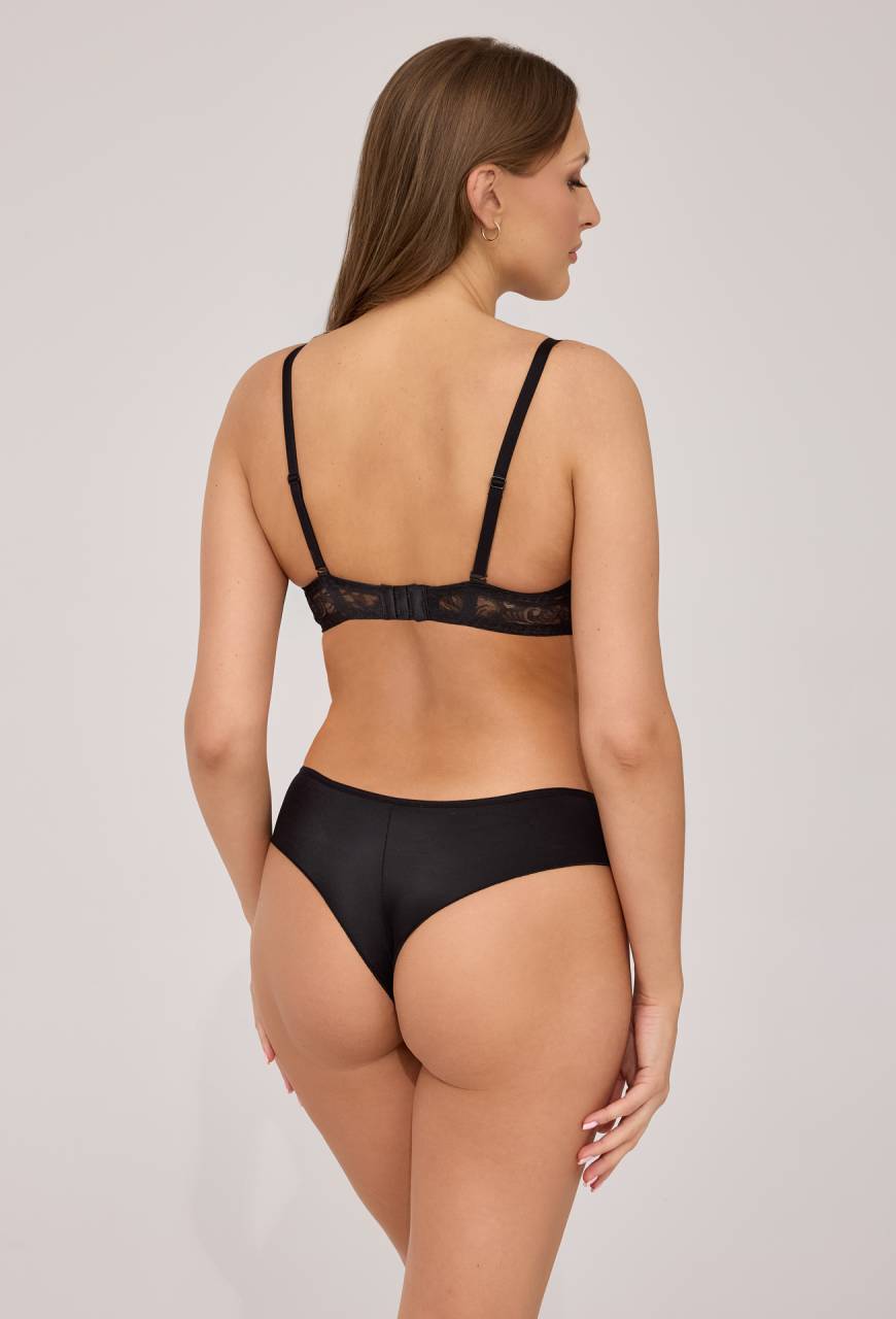 Biustonosz AV 2211 Push-Up Black– odpinane ramiączka, koronka