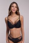 Biustonosz AV 2154 Semi Soft Black – czarna koronka i srebrny blask