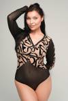 Body 024 Black – eleganckie body z tiulu i weluru